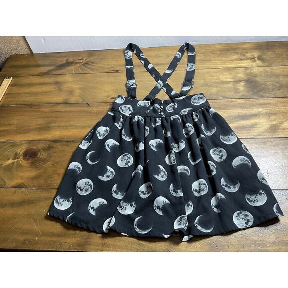 Hot Topic Moon Phase Suspender Skirt Button Front Black Gray Size Small SM - Picture 1 of 13